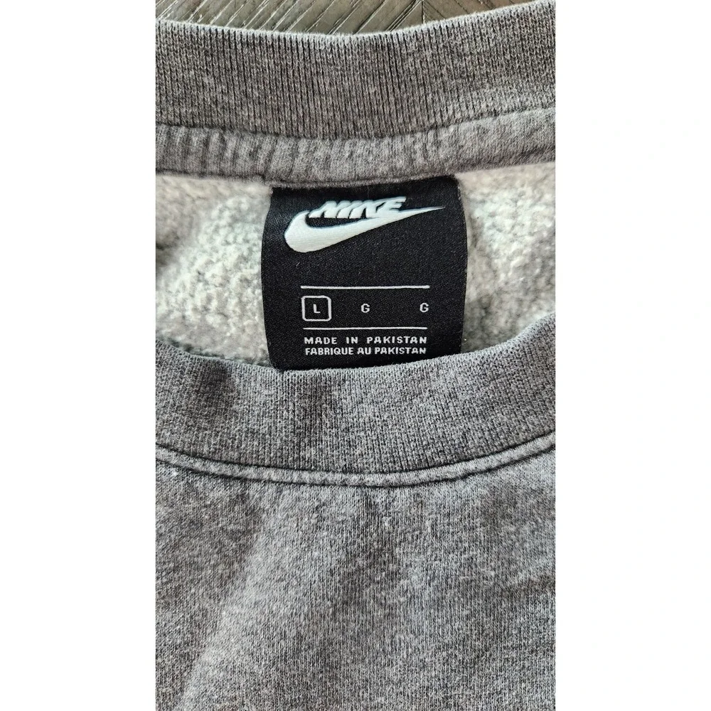 Nike Just Do It Gray Crew Neck Sweatshirt Women's Size L • Athletic Pullover